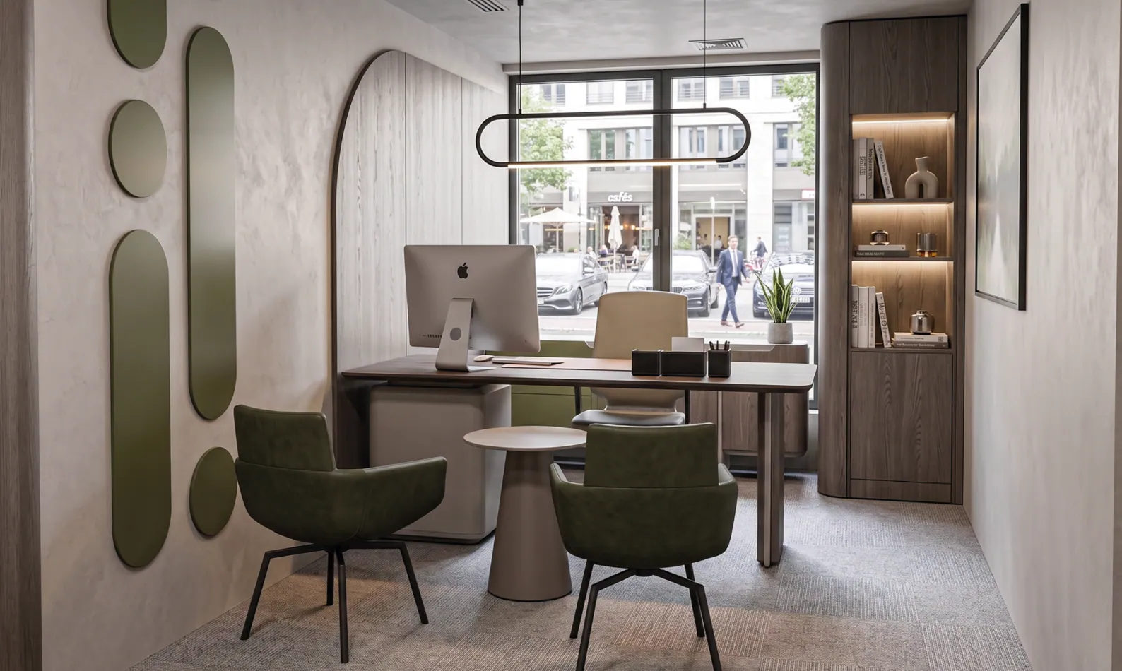 Arbeitsplatz am Fenster im Kölner OTOKO® Büro